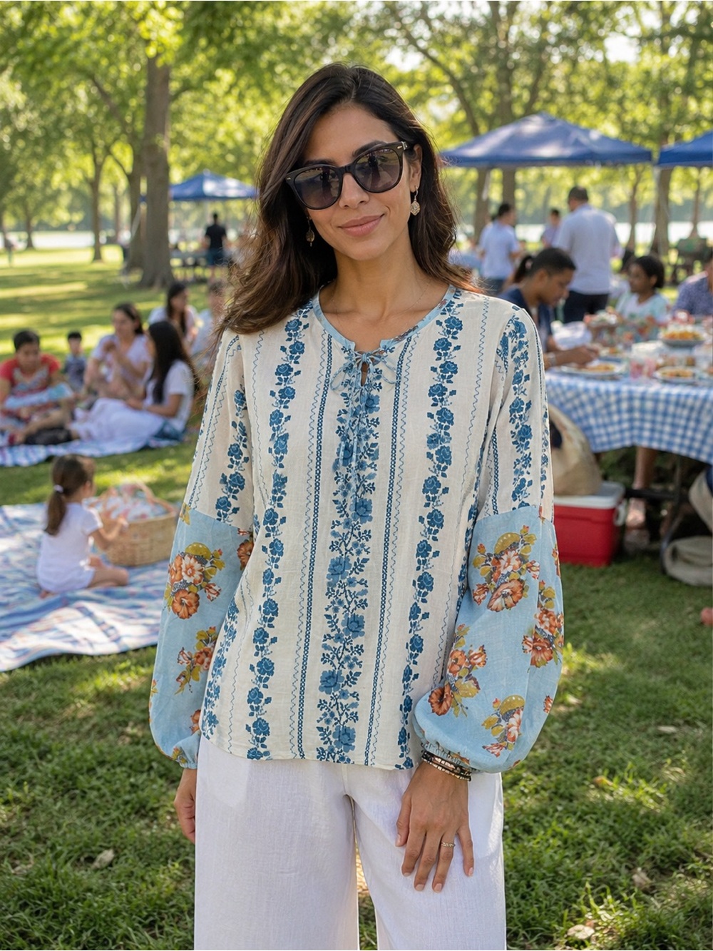 🌺 D’Ascoli Floral Bohemian Blouse